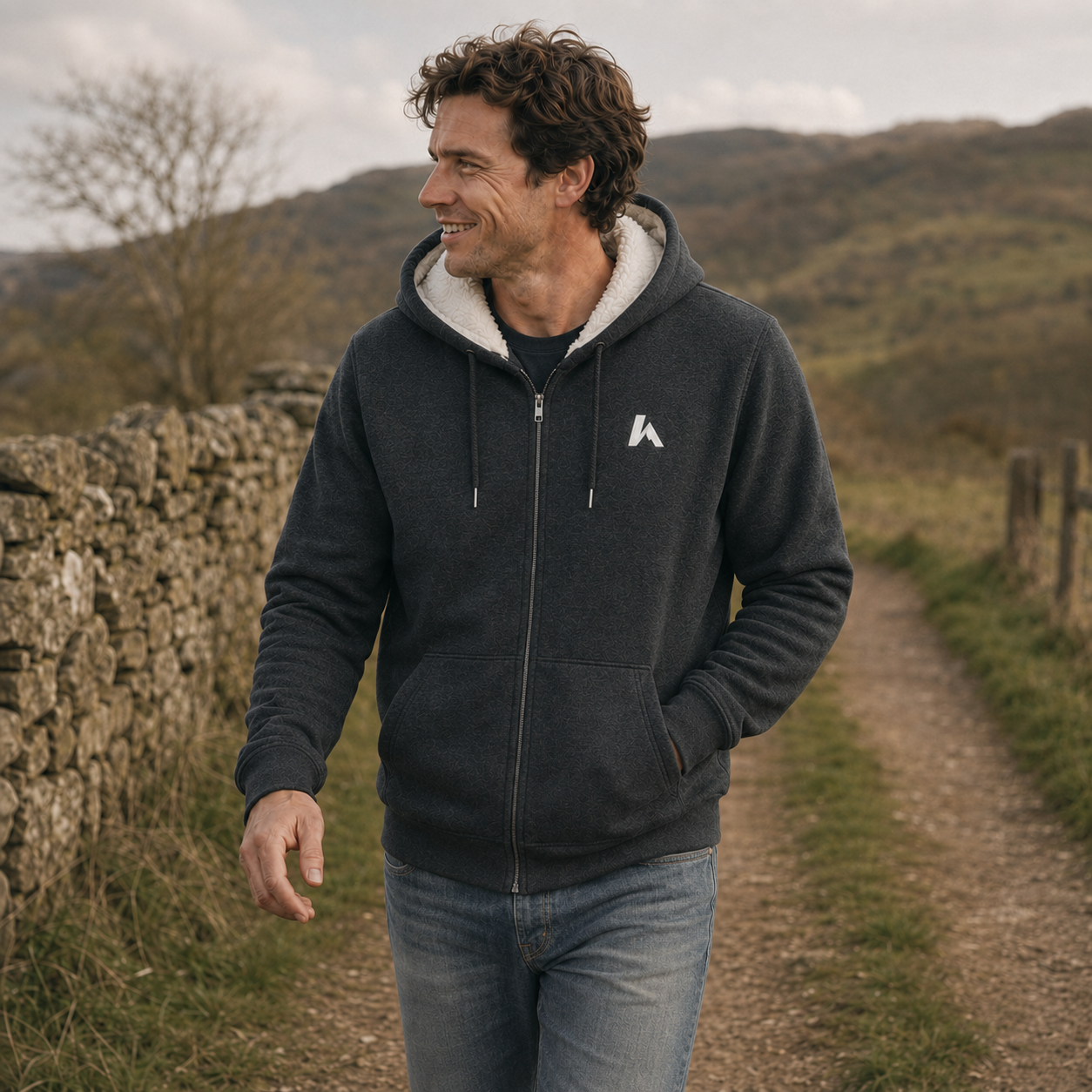 HIKR Hygge Organic Cotton Sherpa Lined Hoodie